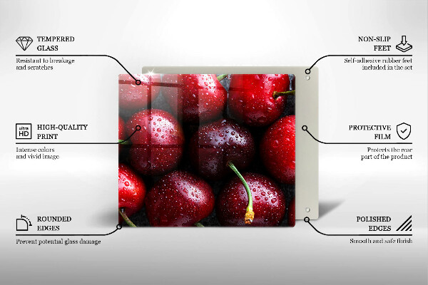 Deska do krojenia Zbliżenie na wiśnie