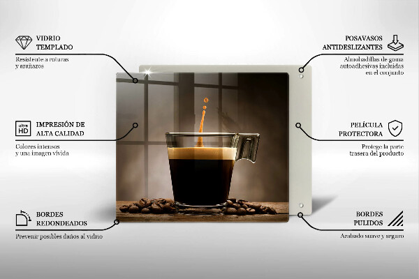 Deska kuchenna Szklanka i ziarna kawy