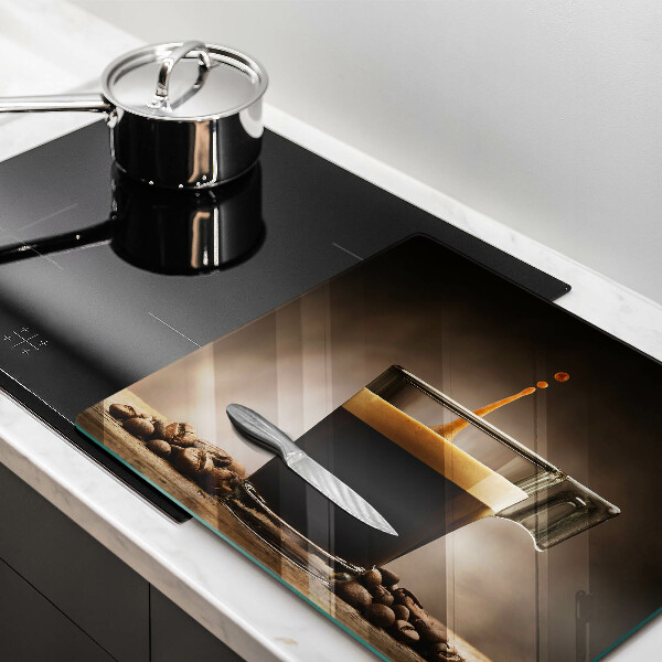 Deska kuchenna Szklanka i ziarna kawy