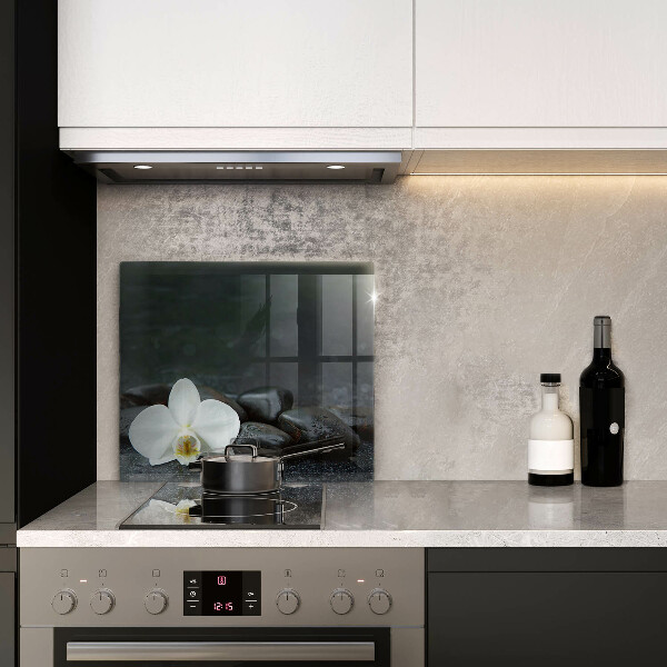 Deska kuchenna Biały kwiat kamienie Zen