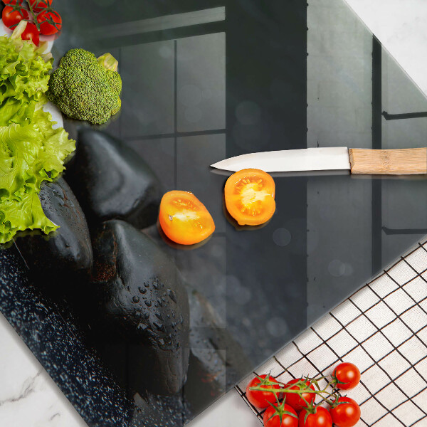 Deska kuchenna Biały kwiat kamienie Zen