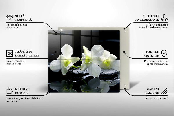 Deska kuchenna Białe kwiaty w wodzie Zen