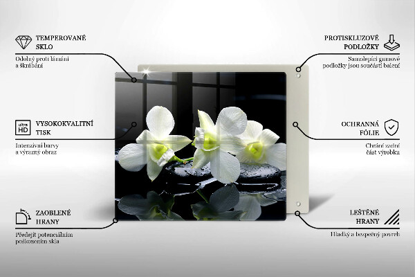 Deska kuchenna Białe kwiaty w wodzie Zen