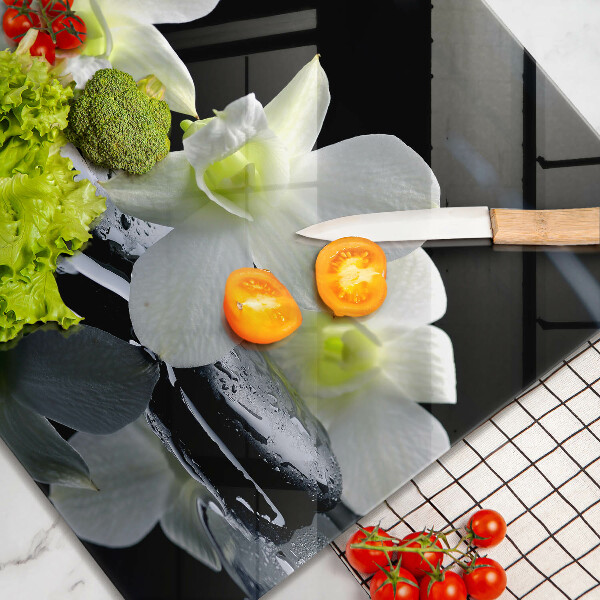 Deska kuchenna Białe kwiaty w wodzie Zen