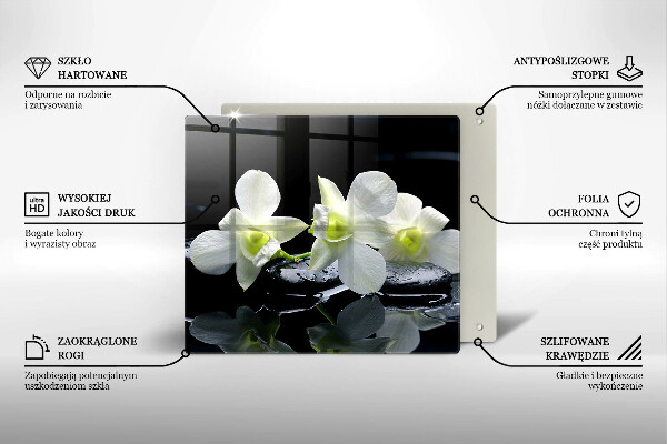 Deska kuchenna Białe kwiaty w wodzie Zen