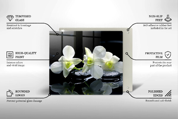 Deska kuchenna Białe kwiaty w wodzie Zen