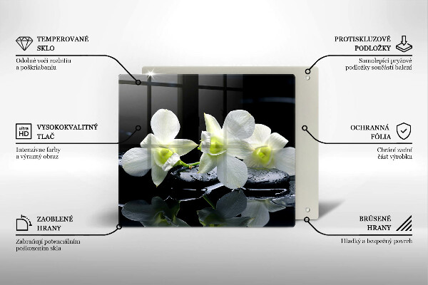 Deska kuchenna Białe kwiaty w wodzie Zen