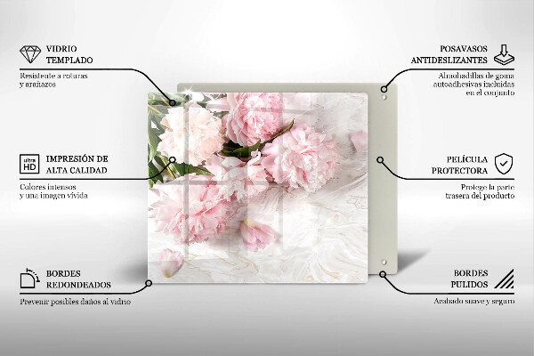 Deska kuchenna Delikatne róże kwiaty