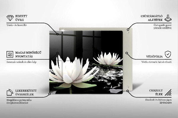 Deska kuchenna Białe lilie na wodzie