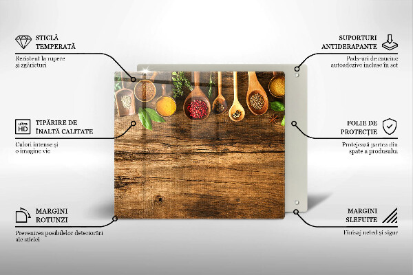 Deska kuchenna Drewniane łyżki przyprawy