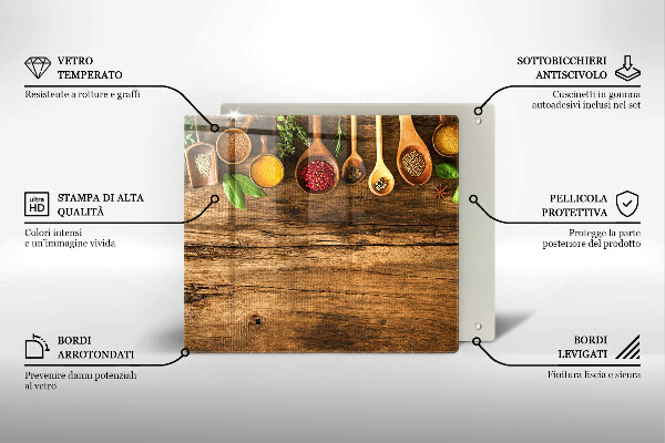 Deska kuchenna Drewniane łyżki przyprawy