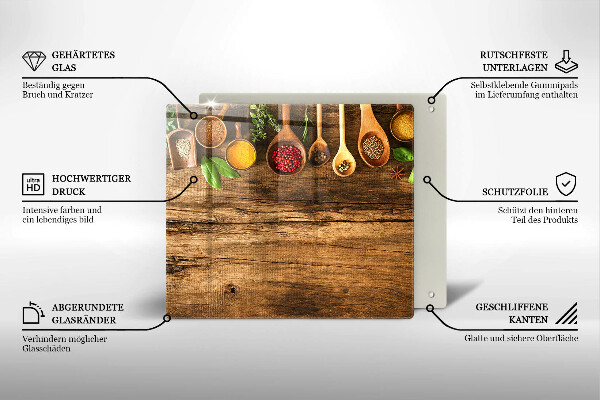 Deska kuchenna Drewniane łyżki przyprawy