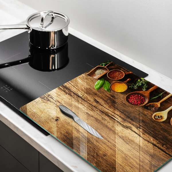 Deska kuchenna Drewniane łyżki przyprawy