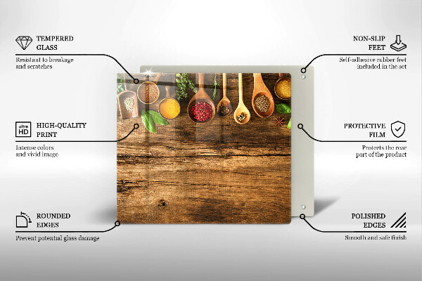 Deska kuchenna Drewniane łyżki przyprawy