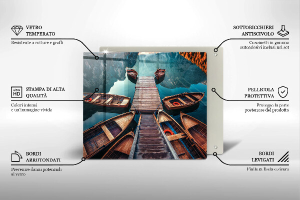 Deska kuchenna Łódki na jeziorze