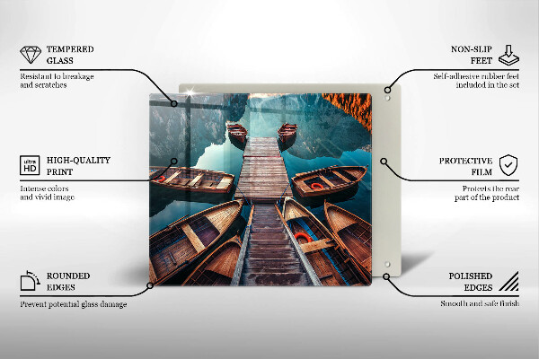 Deska kuchenna Łódki na jeziorze