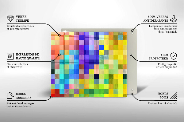 Deska kuchenna Kolorowe kwadraty piksele