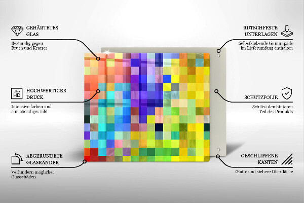 Deska kuchenna Kolorowe kwadraty piksele