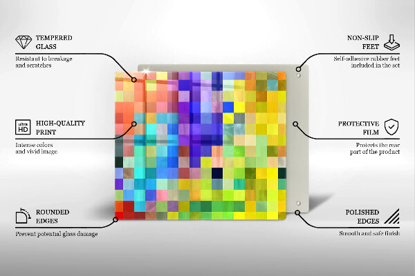 Deska kuchenna Kolorowe kwadraty piksele
