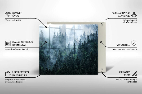 Deska kuchenna Las drzewa i mgła