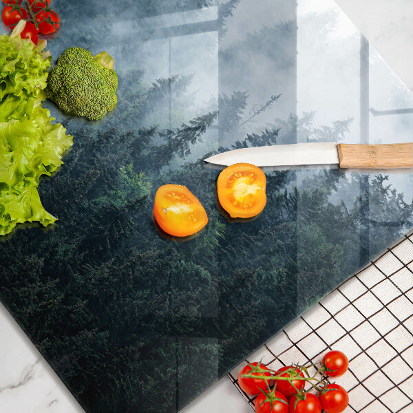 Deska kuchenna Las drzewa i mgła