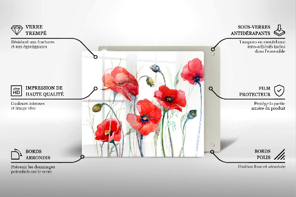 Deska kuchenna Kwiaty czerwone maki