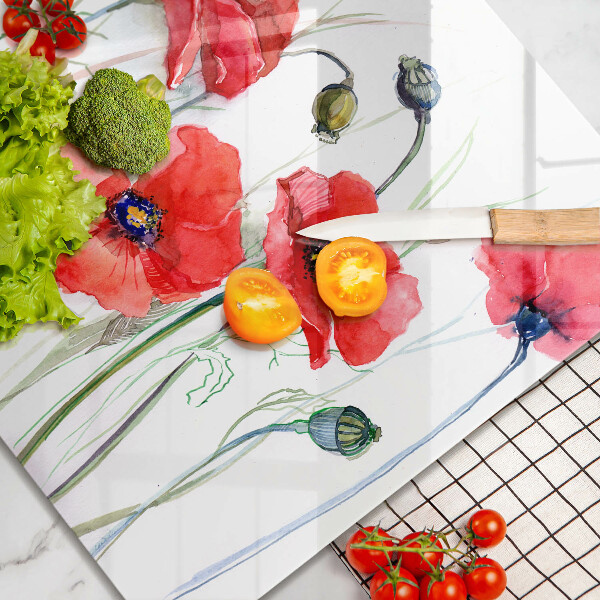 Deska kuchenna Kwiaty czerwone maki