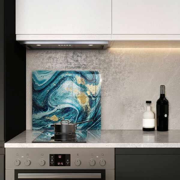 Deska kuchenna Błękitna abstrakcja złoto