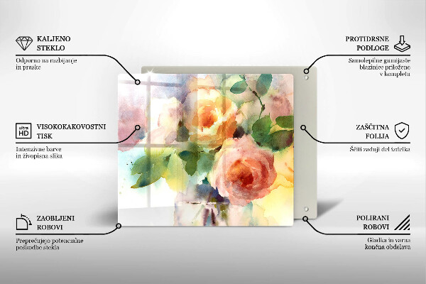 Deska kuchenna Malowane kwiaty