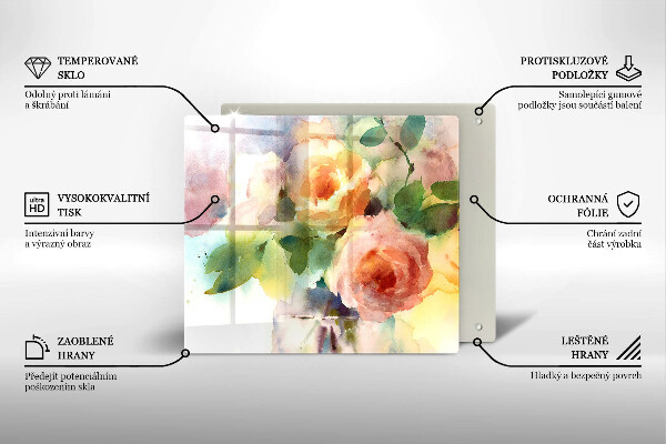 Deska kuchenna Malowane kwiaty