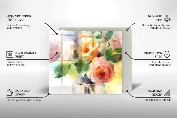 Deska kuchenna Malowane kwiaty