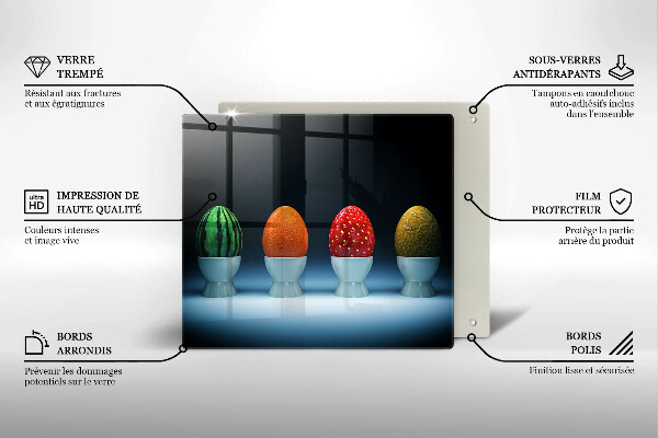 Deska kuchenna Abstrakcja owoce jajka