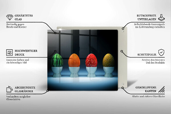 Deska kuchenna Abstrakcja owoce jajka