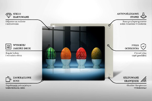Deska kuchenna Abstrakcja owoce jajka