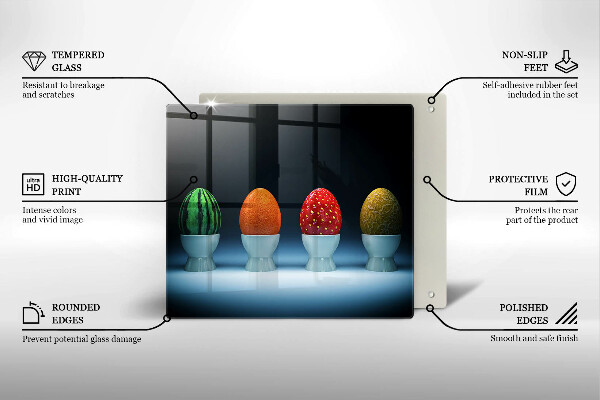 Deska kuchenna Abstrakcja owoce jajka