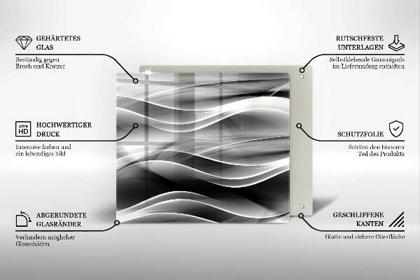 Deska kuchenna Abstrakcja linie dymu