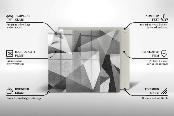 Deska kuchenna Betonowa ostra abstrakcja