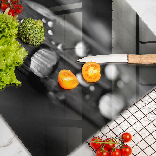 Deska kuchenna Krople rosy na liściach