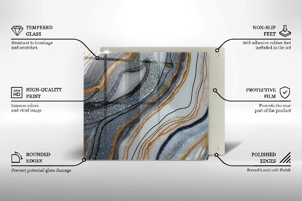 Deska kuchenna skała ze złotem