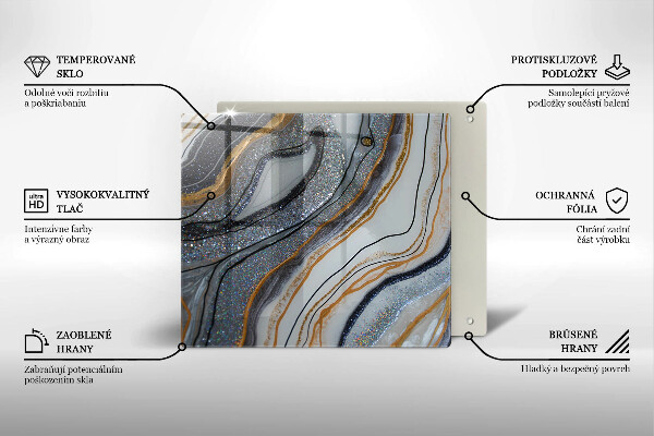 Deska kuchenna skała ze złotem