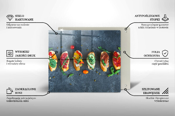 Deska kuchenna Kolorowe kanapki