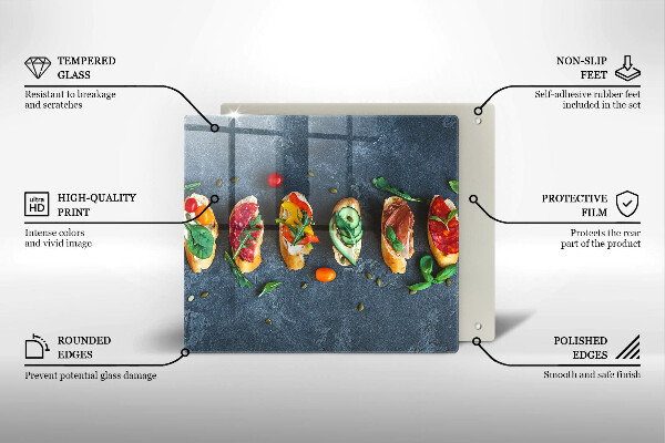 Deska kuchenna Kolorowe kanapki