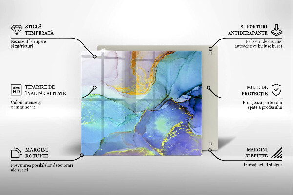 Deska kuchenna Pęknięty kamień złoto