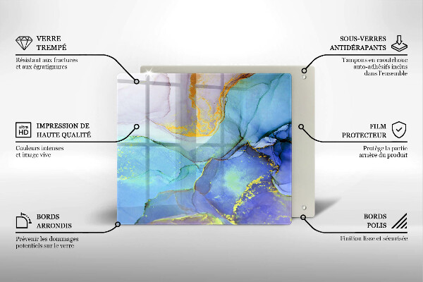 Deska kuchenna Pęknięty kamień złoto