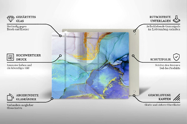 Deska kuchenna Pęknięty kamień złoto