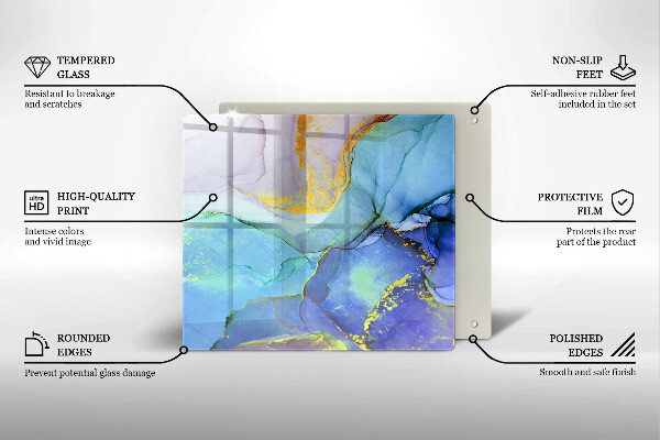 Deska kuchenna Pęknięty kamień złoto