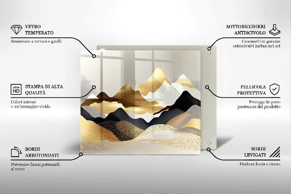 Deska kuchenna Abstrakcja złote góry