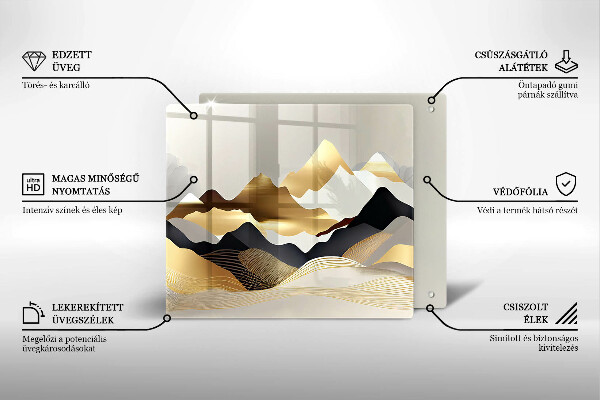 Deska kuchenna Abstrakcja złote góry