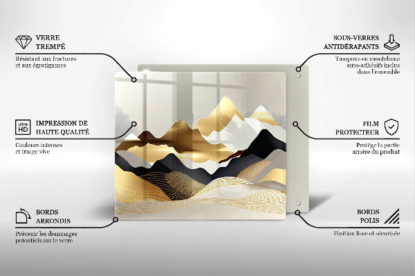 Deska kuchenna Abstrakcja złote góry