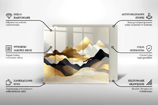 Deska kuchenna Abstrakcja złote góry